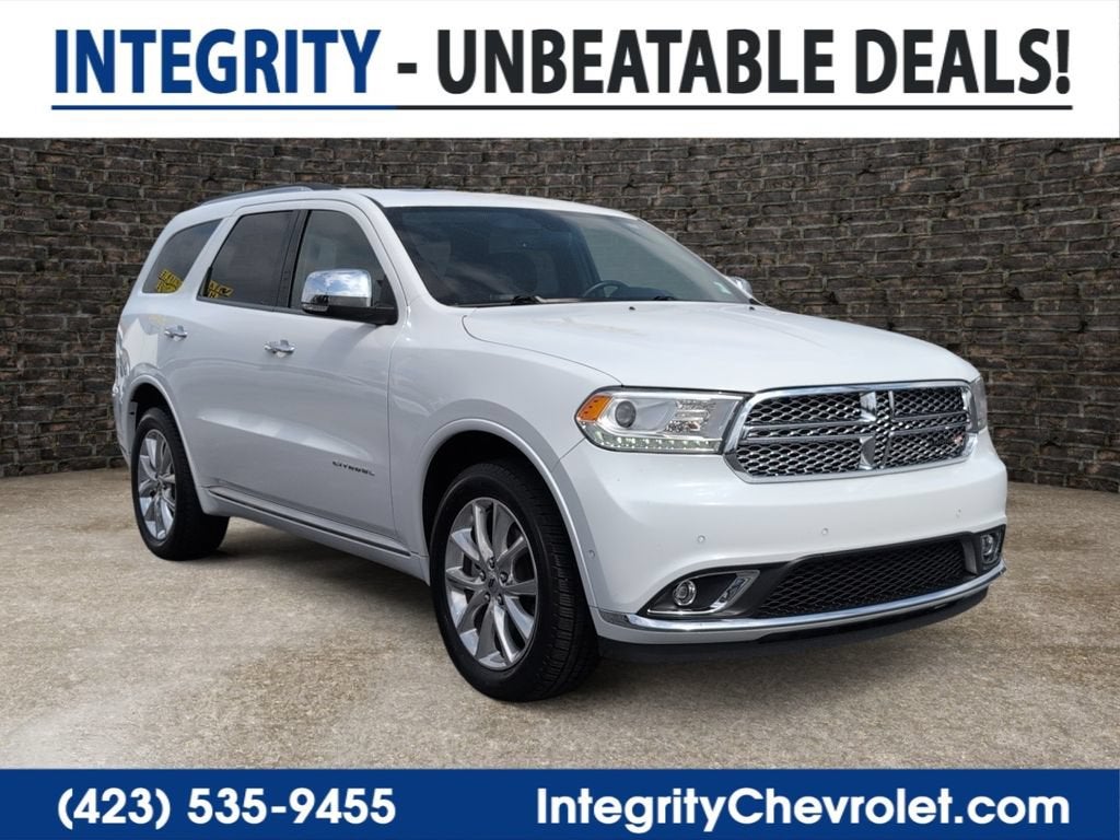 2019 Dodge Durango Citadel AWD in Off-White — front three-quarter view