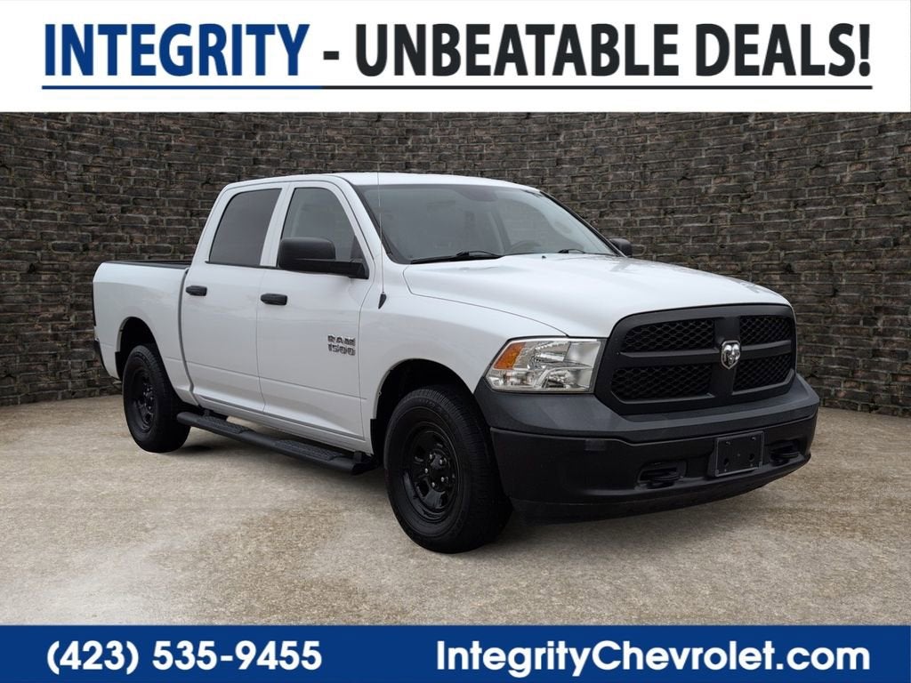 2018 RAM 1500 Tradesman in White — front three-quarter view