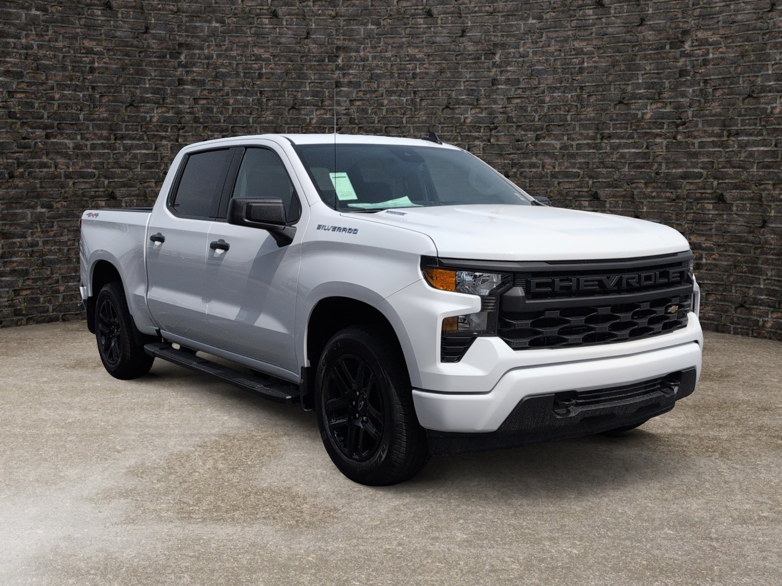 2026 Chevrolet Silverado 1500 Custom in Summit White — front three-quarter view