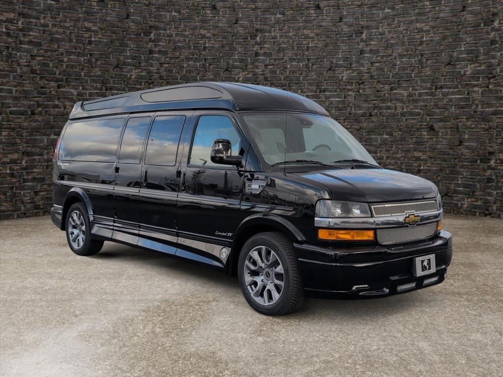 2025 Chevrolet Express Cargo WT in Black — front three-quarter view