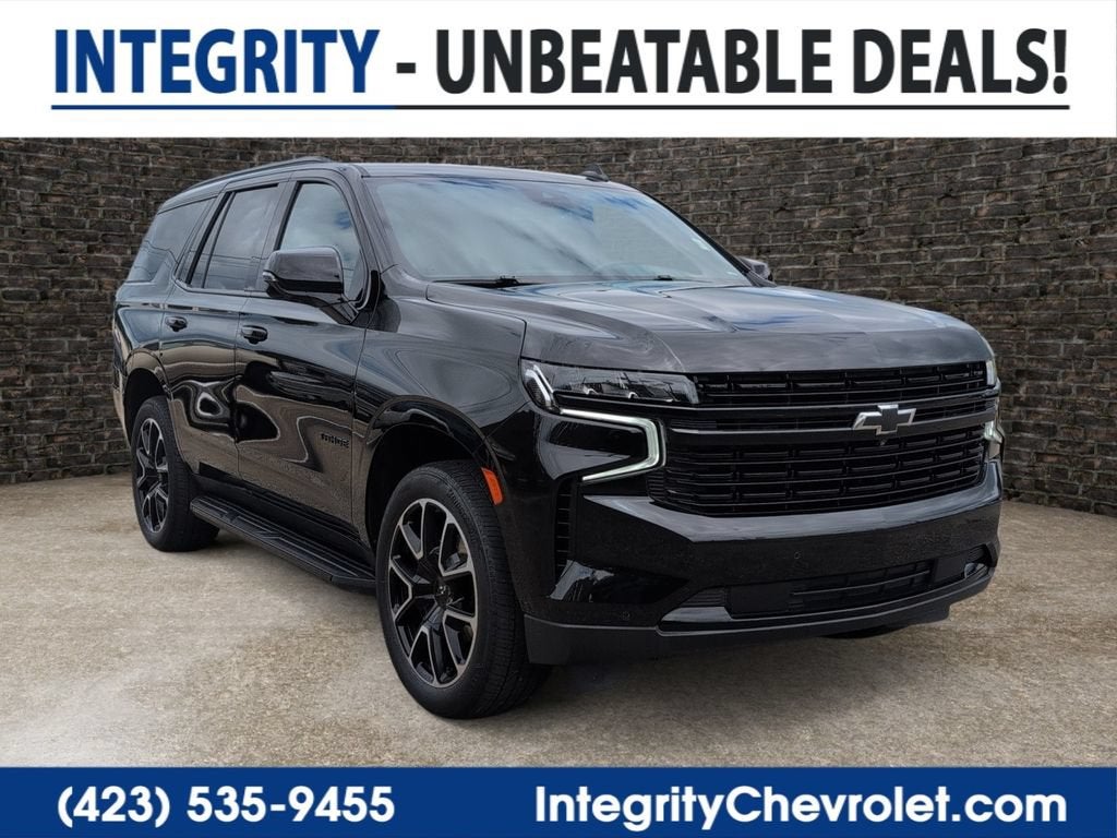 2023 Chevrolet Tahoe RST in Black — front three-quarter view
