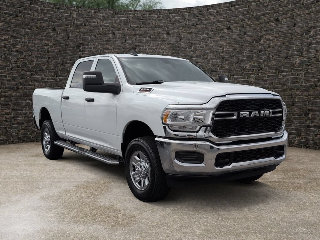 2023 RAM 2500 Tradesman Crew Cab 4x4 6'4" Box in White — front three-quarter view