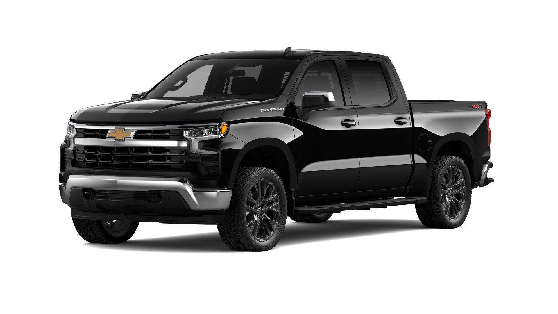 2026 Chevrolet Silverado 1500 LT in Black — front three-quarter view