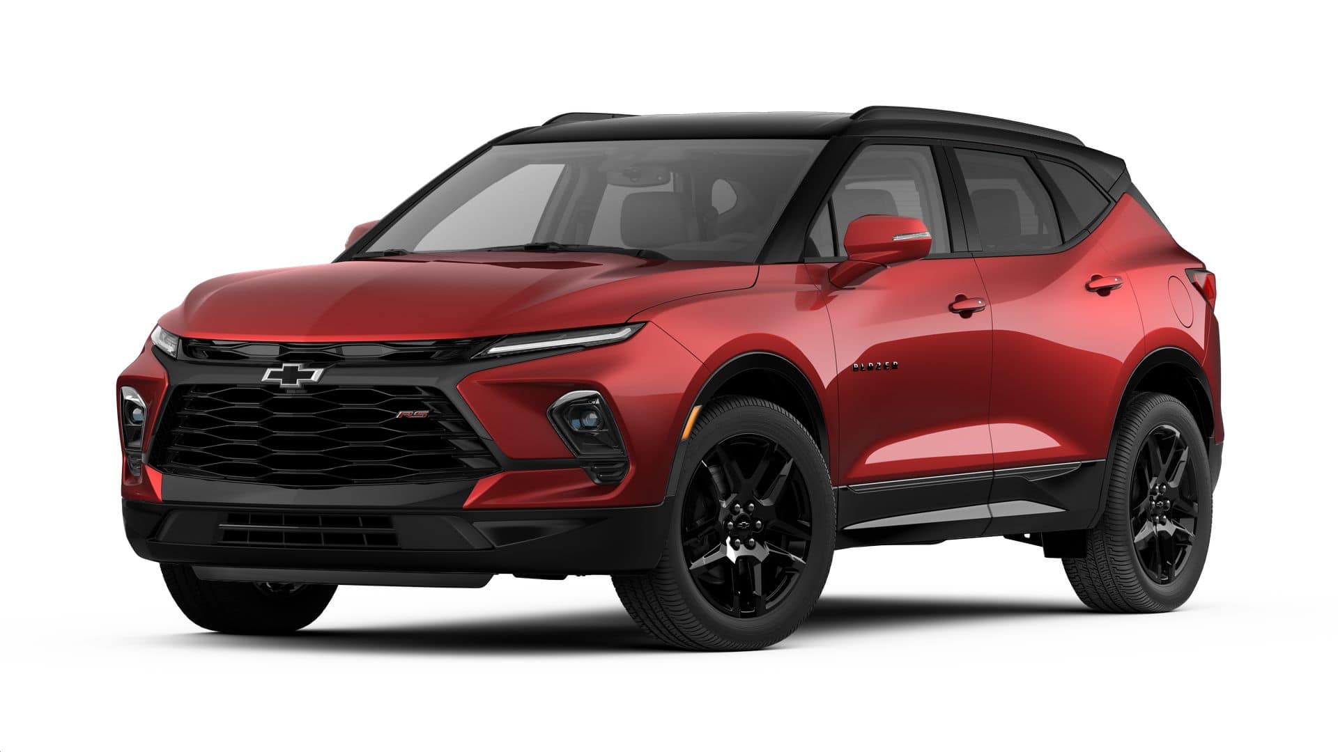 2026 Chevrolet Blazer RS in Radiant Red Tintcoat — front three-quarter view