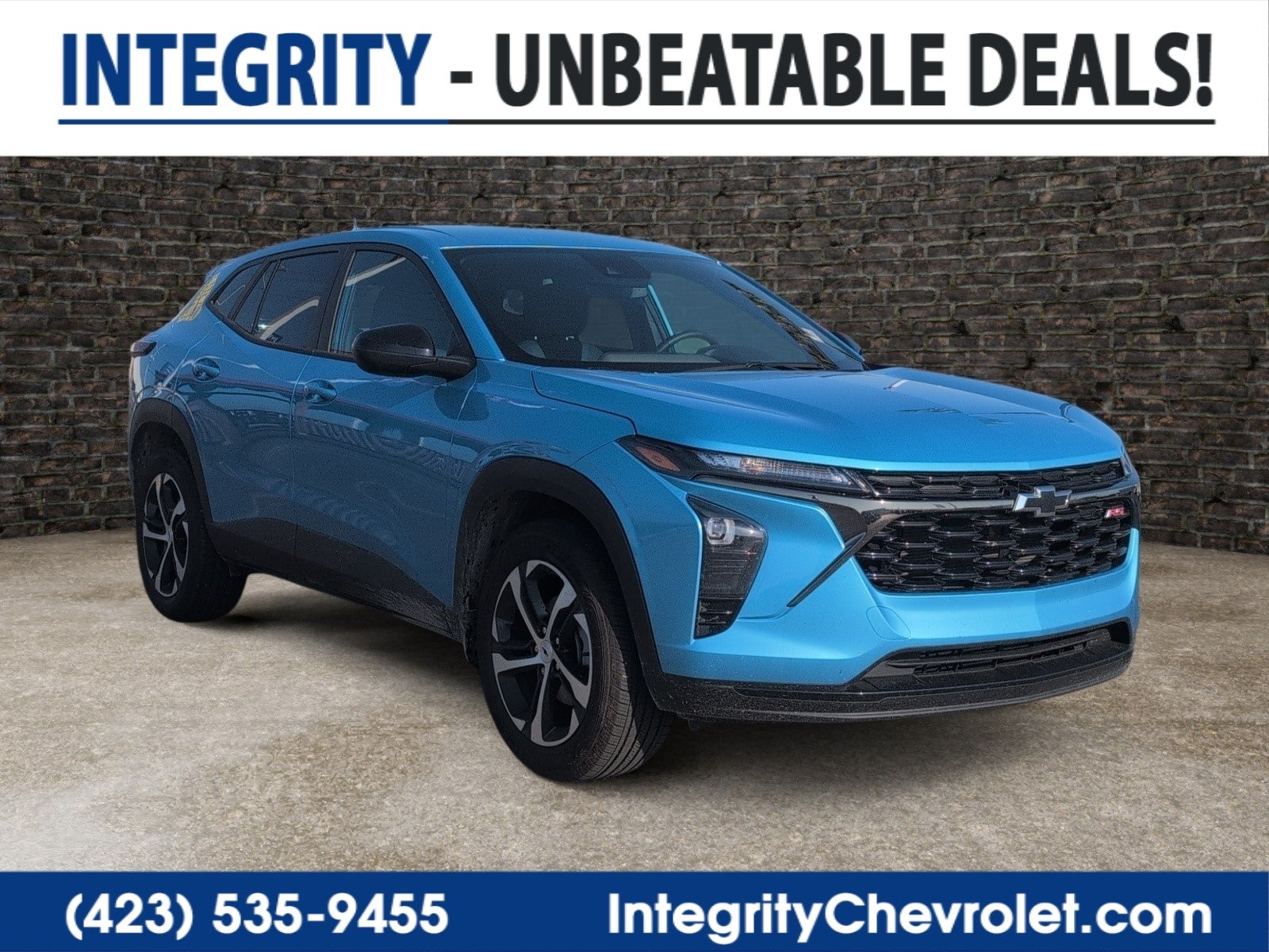 2026 Chevrolet Trax 1RS in Marina Blue Metallic — front three-quarter view