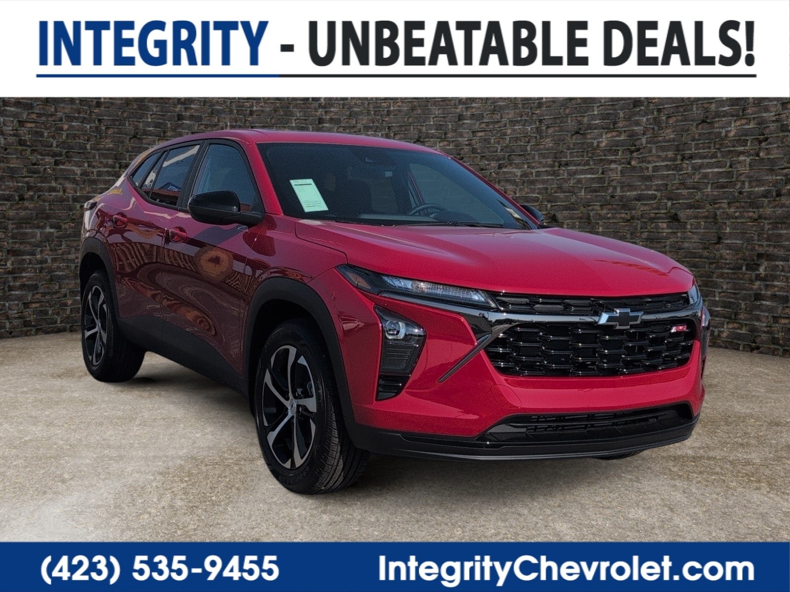2026 Chevrolet Trax 1RS in Apex Red — front three-quarter view